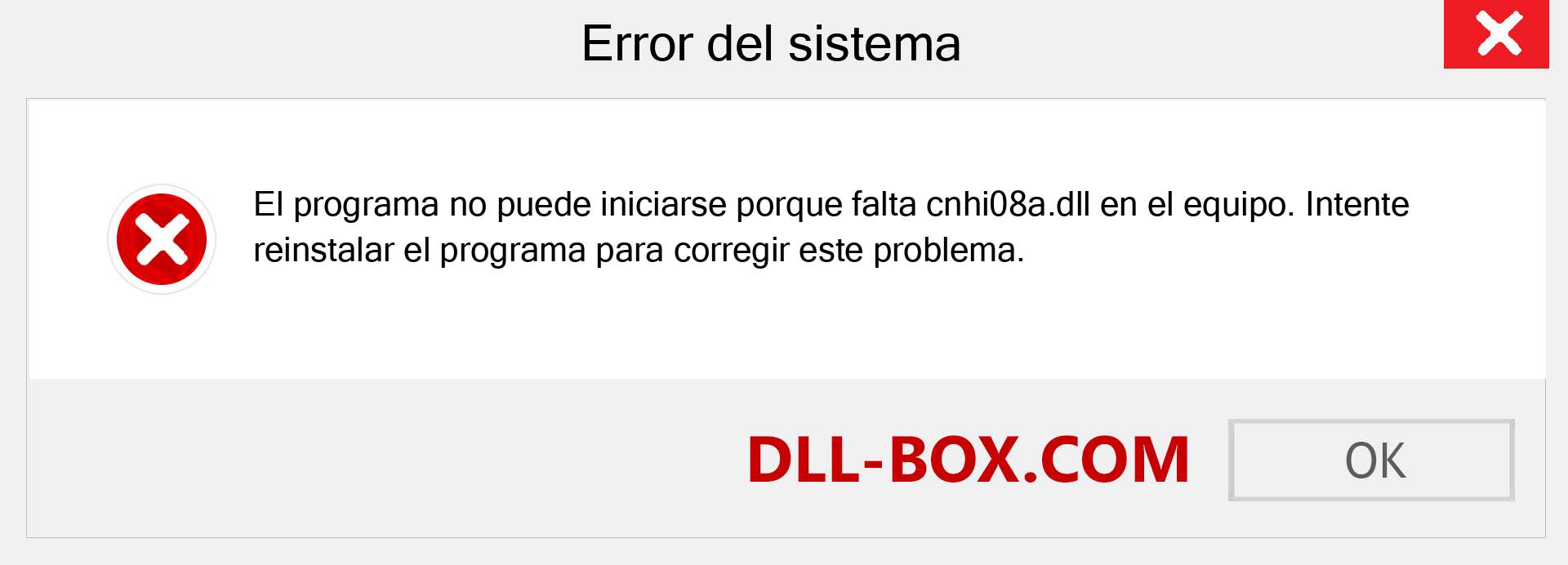 ¿Falta el archivo cnhi08a.dll ?. Descargar para Windows 7, 8, 10 - Corregir cnhi08a dll Missing Error en Windows, fotos, imágenes